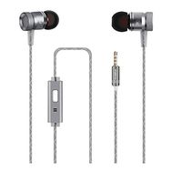 EAWE In-Ear Headphones Heavy Bass Noise Cancelling Running Sport Corded Headsets HD Stereo Sweatproof Earbuds for Gym Noise Cancelling with Mic Isolation Compatible IPhone And Android Smartphones Grey