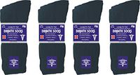 Diamond Star 12 Pairs Men's Unisex Size 9-11 Physicians Approved Diabetic Crew Socks Soft Cotton (Black)