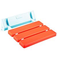 Makidar Folding Shower Seat Bathroom Drop-Leaf Wall Stool (Orange)