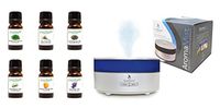 Unitrex - Aroma Mist Ultrasonic Essential Oil Diffuser (Silver + Top 6 Essential Oil Gift Set) Color: Silver + Top 6 Oil Gift Set Model: