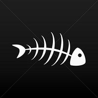 Decals Decal Fish Bones Skull Skeleton Tablet Laptop Weatherproof Spor White (7 X 3.22 In)