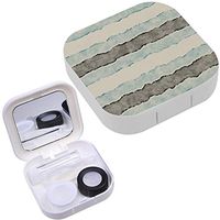 Portable Contact Lens Case Box Travel Kit Mirror + Bottle + Tweezers Container Holder [ Decorative Washed Rough Edges ]