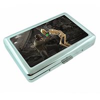 Skeleton Death Skull S14 Silver Cigarette Case Metal Wallet Id Holder 4" X 2.75" RFID Protection