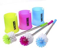 lasenersm Home Basics Plastic Toilet Bowl Cleaning Brush with Holder Set