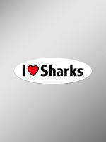 I Love Sharks Vinyl Decals Stickers (Two Pack) | Cars Trucks Vans Windows Walls Laptop Cups | Printed | 2-5.5 Inch Decals | KCD1378