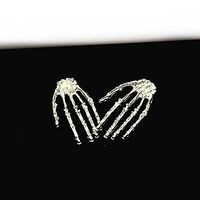 Goth Punk Fancy Dress Rock Earring Ear Stud Skeleton Skull Hand