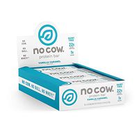 No Cow Protein Bar, Vanilla Caramel, 22g Plant Based Protein, Keto Friendly, Low Carb, Low Sugar, Dairy Free, Gluten Free, Vegan, High Fiber, Non-GMO, 12Count