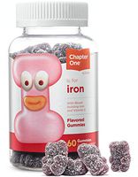 Chapter One Iron Gummies, Great Tasting Iron Gummy Vitamins with Vitamin C for Kids and Adults, Certified Kosher, 60 Flavored Gummies