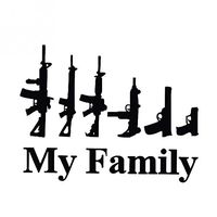 My Family Guns Vinyl Decal Sticker | Cars Trucks Vans Walls Laptops Cups | Black | 7 X 5.5 inches | KCD1027