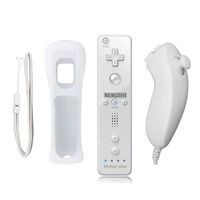 Mini Kitty Nunchuck Remote Controller Combinations with Built-in Motion Plus Sensor for Wii Wii U (White)