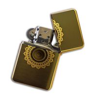 Gold Flip Top Refillable Windproof Lighter - Piano Mandala Lighter Gold