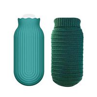 Milla Youpin Microwave Heating Bottle Environmental Silicone Transparent Hot Water Bag with Knit Cover, Hot & Cold Therapies - Gift for Birthday, Christmas, Valentine's Day, Gift Exchange Party(Large)