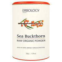Organic Sea Buckthorn Powder 1.2 oz - Rich in Omega-7, Vitamin A and Vitamin E - Raw - Gluten-Free