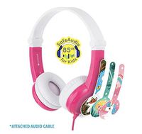 ONANOFF BuddyPhones Connect Foldable - Kids Volume Limiting Headphones - Built-in Audio Sharing Cable and in-Line Mic - Compatib
