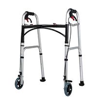 HYXQY-ZY Folding Walker | Adjustable Walker with 2 Wheels | for The Elderly and Disabled | Lightweight Non-Slip | with Handbrake Stabilization