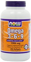 NOW Foods Omega 3-6-9 1000mg, 250 Softgels , Pack of 3