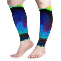 Calf Leg Compression Sleeve for Unisex Bird Peacock Pregnancy Circulation Arm Wide Cover Black