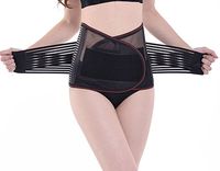 TOPWEL Unisex Body Shaper Slimming Sports Belt Adjustable Breathable Waist Trainer Slimming Belt Postnatal Postpartum Pregnancy Abdomen Binder Helps Lose Post Boby Weight (Black L)