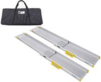 Ruedamann 8' Adjustable Portable Aluminum Wheelchair Ramp,Telescoping Non-Skid Wheelchair Scooter for Home, Van, Steps, 600lbs Capacity (MR10719-8)
