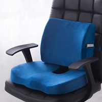 U-Shaped Memory Foam Back Lumbar Support Provides Pillows Coccyx Sciatica Tailbone Relief for Office Chair Car Sofa Wheelchair Outdoor with Washable Cover,Blue,B