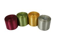 CHRISTMAS Set 4 Rolled up 1-1/2" SF SATIN Ribbon 5 Yds each (20 Yds Total) Choose Combo (Wine, Moss, Gold, Silver)