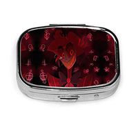 Yangjio Pill Box, Hazbin Hotel 18 Pill Box with 2 Compartments, Square Pill Box, Funny Pill Organizer, Travel Pill Case