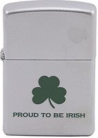 Zippo Personalized Message Engraved Customized Gift for Him for Her Proud to Be Irish Indoor Outdoor Windproof Lighter
