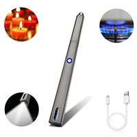 Lighter, Upgraded Candle Lighter Camping Lighter Grill Lighter USB Lighter, Plasma Arc with Emergency Lighting for Candle Cooking BBQs Fireworks (Upgrate Sliver)