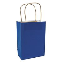 Fun Express - Med Blue Craft Bags for Wedding - Party Supplies - Bags - Paper Gift W & Handles - Wedding - 12 Pieces