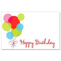 Happy Birthday Balloon Enclosure Cards / Gift Tags - 3 1/2 x 2 1/4 (100)