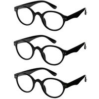 Reading Glasses 3 Pair Spring Hinge Professer Readers for Men and Women Fashion Glasses for Reading +1.75