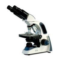 VELAB VE-B0 Binocular Compound Microscope, Brightfield, LED Illumination, Abbe Condenser, Double layer mechanical stage