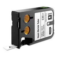 XTL Heat-Shrink Tube Labels, 1/2" x 9.5 ft, White/Black Print
