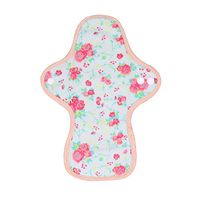 Luckypads Certified Organic Cotton Reusable Washable Cloth Menstural Pads, No Fragrance and Chemical, Customizable Absorbency for Period Needs (Regular, Red Flower)