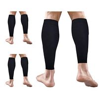 Calf Compression Sleeve 3 Pair 20-30mmHg Multiple Colors Graduated Sports (3 Pack Black, Large(Calf Size 14-17))