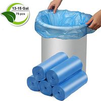Trash Bags Biodegradable, 13-15 Gallon Compostable Trash Bags Recycled Garbage Bags Unscented Wastebasket Liners for Kitchen Office(75 Counts, Blue)