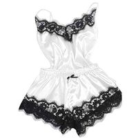 Viviplus 2Pc Women Lingerie, Sexy Lace V-Neck Babydoll Nightdress Nightgown Sleepwear Underwear Set Satin Pajamas Sling + Shorts 2019 New Clothing