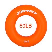 RitFit Hand Strengthener Grip Rings,Hand Strengthener Exercisers - Quickly Increase Your Hand, Finger, Wrist, and Forearm Strength - No Squeaky Noise (ORANGE-50LB)