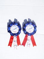 Sports BaseBall Baby Shower Themed Corsage For Mom and Dad To Be Badge (Red, Blue &White)