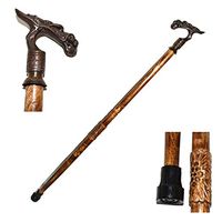 Eve.Store Handmade Aluminum Brown Dragon HANDLEVINTAGE Wooden Walking Stick Cane