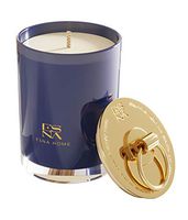 ESNA HOME 8.8oz Scented Soy Candle, Crafted with Hand-Poured Natural Soy Wax with Concentrated Teakwood and Cognac Fragrance with an 18K Gold Coated Metal Lid, 50 Hour Burn Time - Perfect Gift