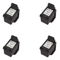 Amsahr 61XLBK(CH563WN) HP HP61XL, 1050, 2050 Remanufactured Replacement Ink Cartridges, 4-Pack, Black