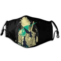 Triciaedcf Unisex Reusable Anti Dust Cartoon Halloween Face Mouth Mask, Cloud Strife Sport Halloween Mask for Cycling Camping Travel for Adults Men Women