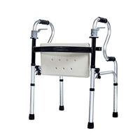 F&T Rollator Lightweight Portable Walker, Adult Standard Wheel Walker Aluminum Folding Light Cane Old Man Cane Four-Foot Walker Old Man Cane Multi-Function
