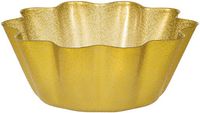 Creative Converting Fluted Plastic Serving Bowl, Glitz Gold, Small