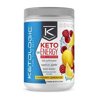 KetoLogic BHB Exogenous Ketones Powder with Caffeine | Supports Low Carb, Keto Diet & Boosts Energy, Focus | Keto Pre-Workout Supplement, Beta-Hydroxybutyrate BHB Salts | Raspberry Lemonade - 30 Serve