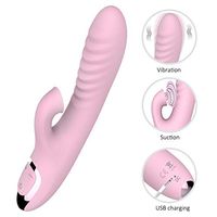 Rechargeable 12 Speeds ~Sucking&Heating~ Rotating&Thrusting ~ Novelty Vibrant G Spotter Rabbit Toys for Women 100% Waterproof -Silent Tshirt
