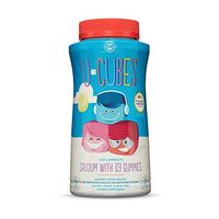 Solgar U-Cubes Children's Calcium with Vitamin D3, 120 Gummies - 3 Flavors, Pink Lemonade, Blueberry & Strawberry - Supports Bone & Teeth Health - Non GMO Gluten Free, Dairy Free - 60 Servings