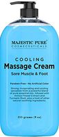 MAJESTIC PURE Cooling Foot and Muscle Massage Cream - for Sore Muscle, Body & Foot, Sports Massage - Advanced Formula with Soothing & Calming Essential Oils - 9 fl oz