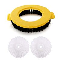 2 Pack Spin Mop Replacement Heads,Easy Cleaning Mop Head Replacement,Round Shape Standard Size，1 Pack Spin Mop Replacement Brush Head, Scrubbing Spinning Mop Head,Brush Attachment for Rolling Spin Mop